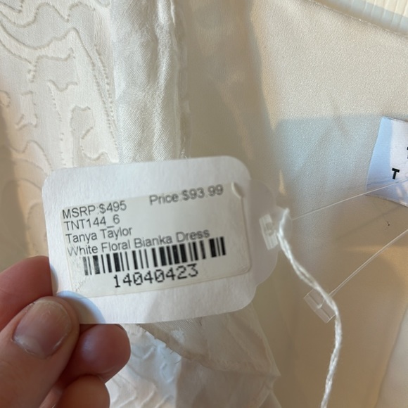 Tanya Taylor White Floral Bianka Silk Dress 6 RTR - Picture 8 of 14